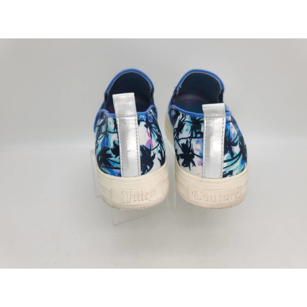 Juicy Couture Nicky Blue Palm Tree Platform Slip-On Sneakers Size 8 1/2 M - Picture 6 of 8